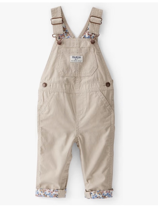 OshKosh B'gosh Other - OshKosh B'gosh Girls Floral Lined Lightweight Canvas Overalls